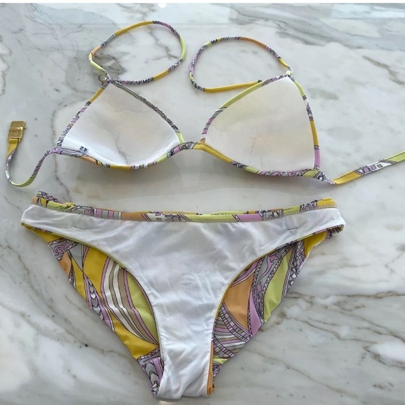 EMILIO PUCCI YELLOW MULTI BIKINI SIZE IT 42 / US 8 - Picture 8 of 12